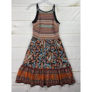 ECI New York Dress Womens 8 Multicolor Halter Knit Stretch Pleated Chiffon Skirt